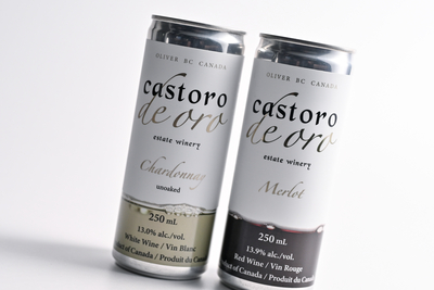 Castoro de Oro - Chardonnay & Merlot cans