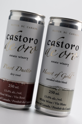 Castoro de Oro - Pinot Duetto & Heart of Gold cans