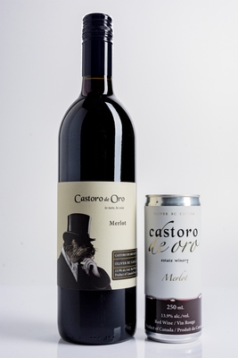 Castoro de Oro - Merlot in can and bottle